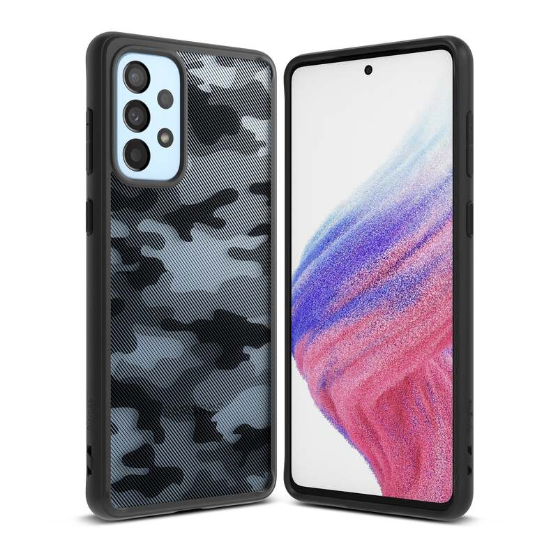 Ringke Fusion Compatible with Samsung Galaxy A73 5G (2022) Case, Anti-Fingerprint Frosted Hard Back Shockproof TPU Bumper Cover  Designed Case For Samsung Galaxy A73 5G - Matte Camo Black